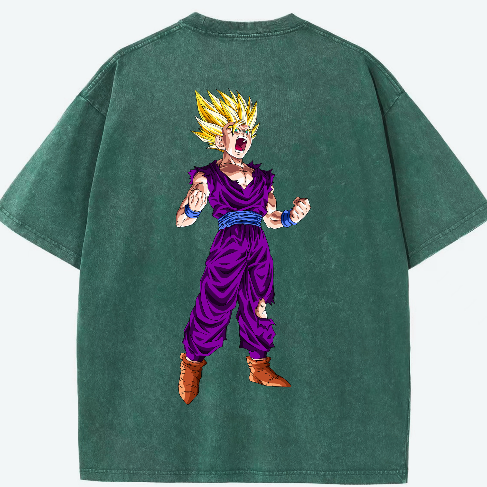 （画像用） ドラゴンボール 孫 悟飯（そんごはん）DRAGON BALL Son Gohan 綿100% ヴィンテージ風 半袖Tシャツ（背面プリント）